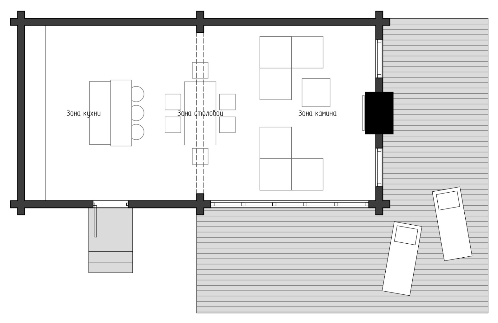 Обложка проекта: Эскизный проект. Павильон-барбекю из клееного бруса. Тульская область. 2020 г.