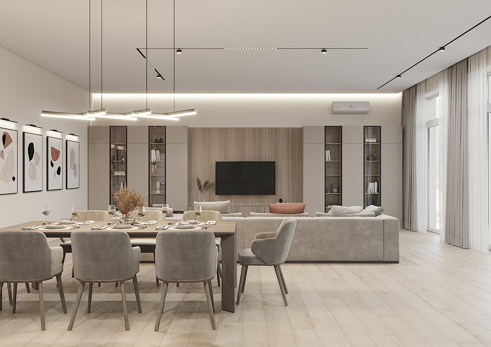 Обложка проекта: Кухня-гостиная 80м2 в частном доме