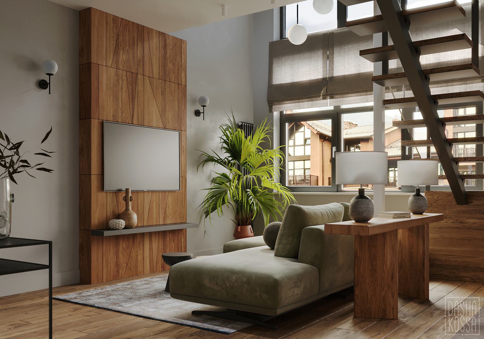 Двухуровневая квартира для загородной жизни в комфортных условиях