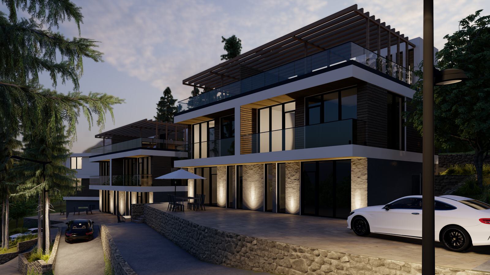 Комплексная застройка дуплексами и жилыми домами