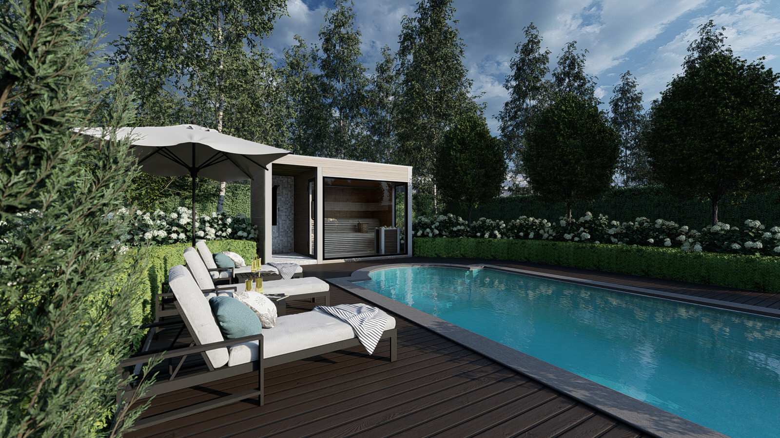 Обложка проекта: Зона отдыха у бассейна