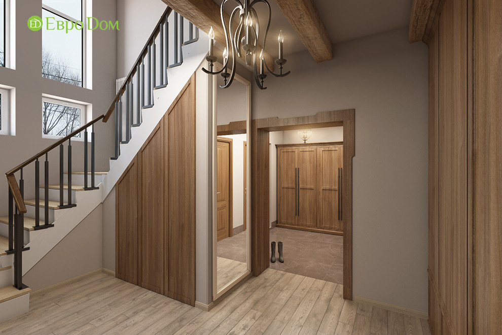 Дизайн интерьера двухкомнатного дома 73 кв. м в стиле шале