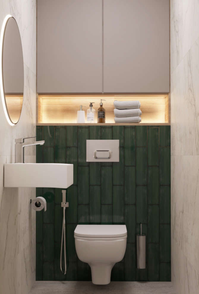 Обложка проекта: ЖК «Авангард» проект двухкомнатной квартиры для молодой пары ярким зеленым акцен