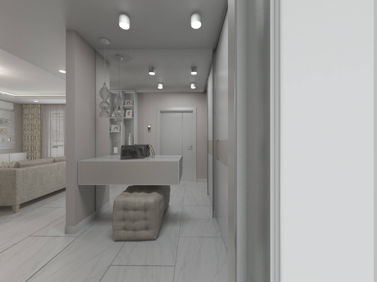 Современный интерьер в светлых тонах