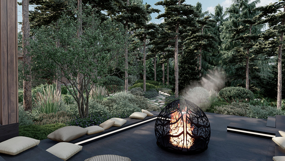 Концепция благоустройства и озеленения частной территории с водоёмом