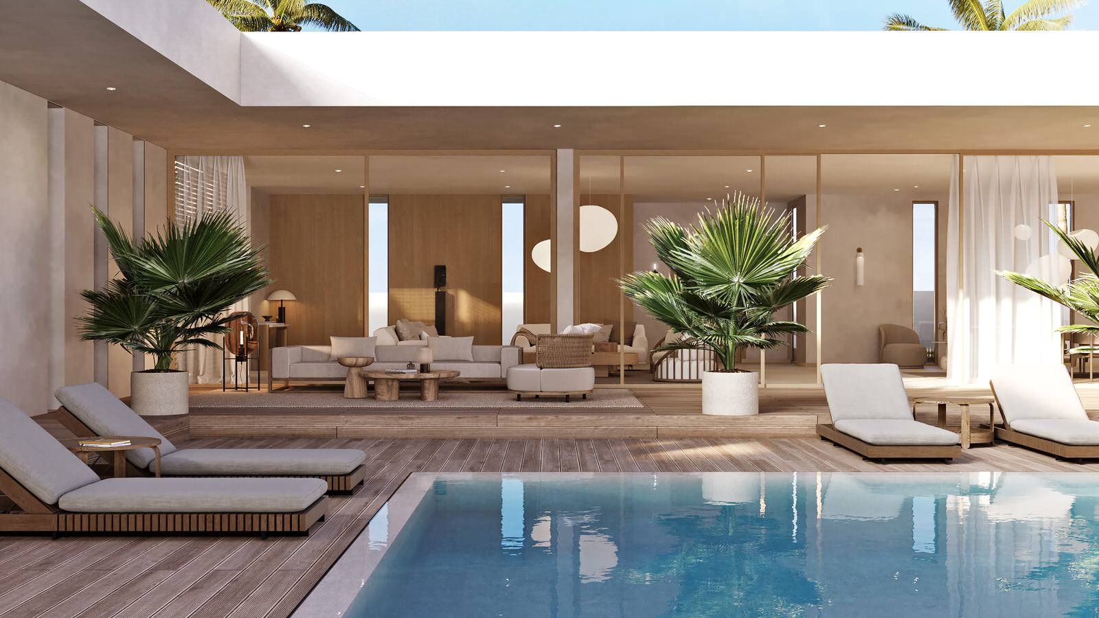 Natural minimalism with touches of oriental motifs in the villa in Senegal