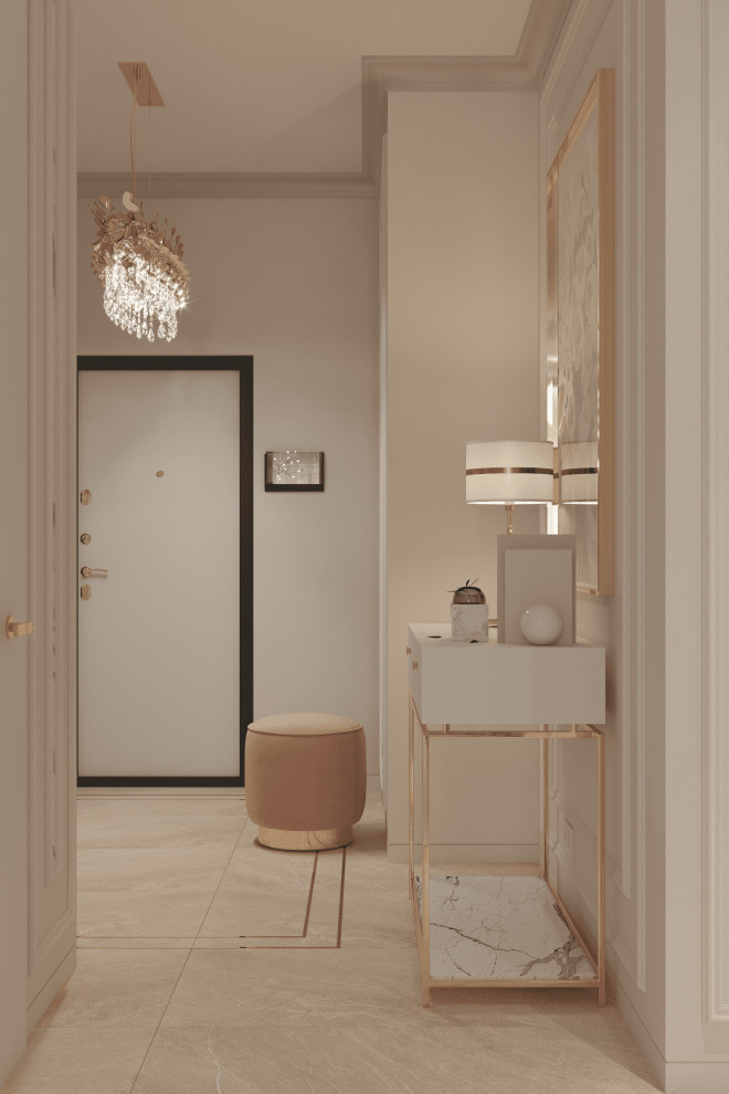 Просторная квартира в нежных оттенках со стильными элементами декора