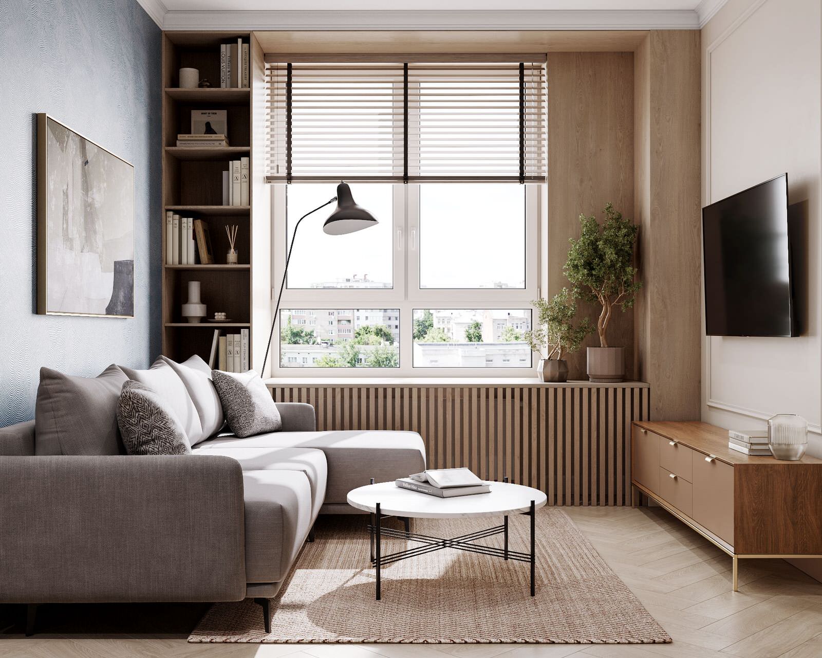 Обложка проекта: Уютная кухня - гостиная для большой семьи