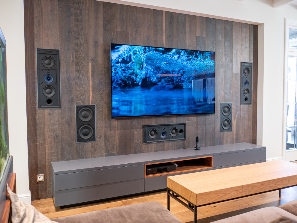 Домашний кинотеатр в современной квартире