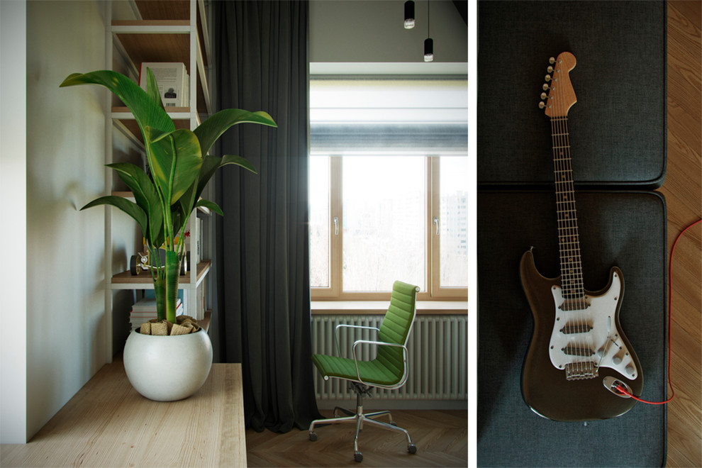 Проект интерьера мансарды «Green Green Mountain » Москва, Баррикадная