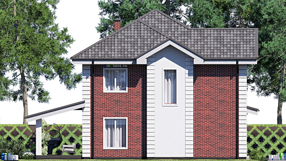 Проект двухэтажного дома 14х14 м S178м2 F-17315