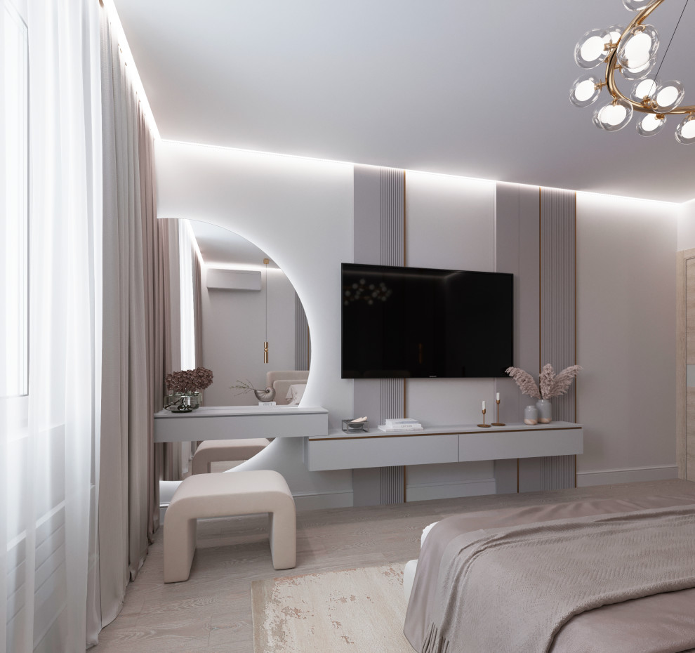 Дизайн-проект спальни для молодой семьи из Москвы.