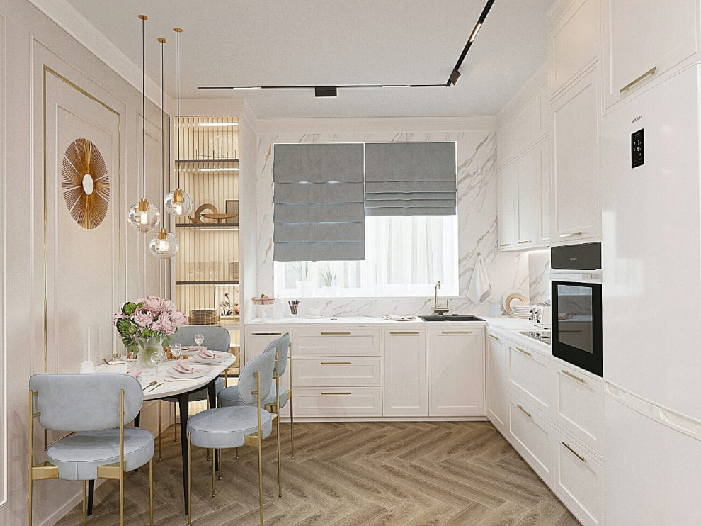 Светлая кухня, современная классика.