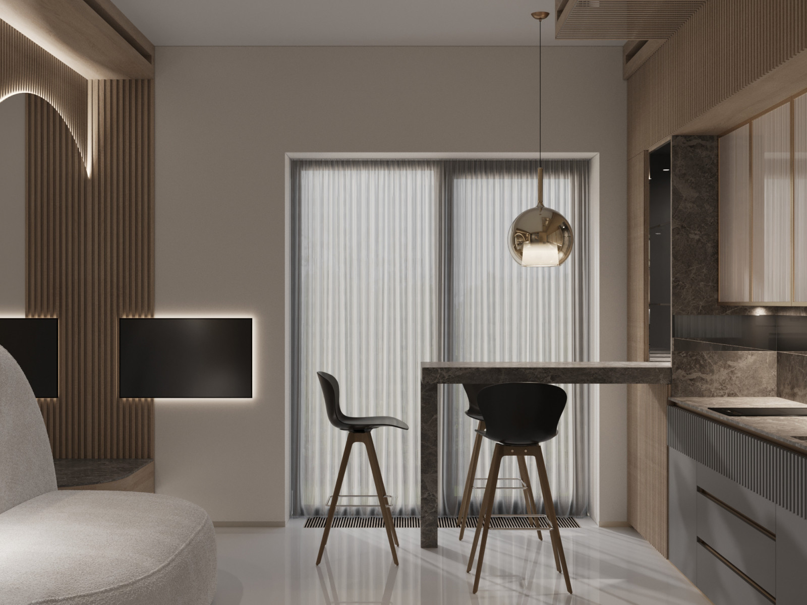 Квартира для молодого человека 60м²