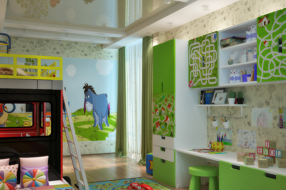 Kids room reconstruction with photos "before" and "after"
