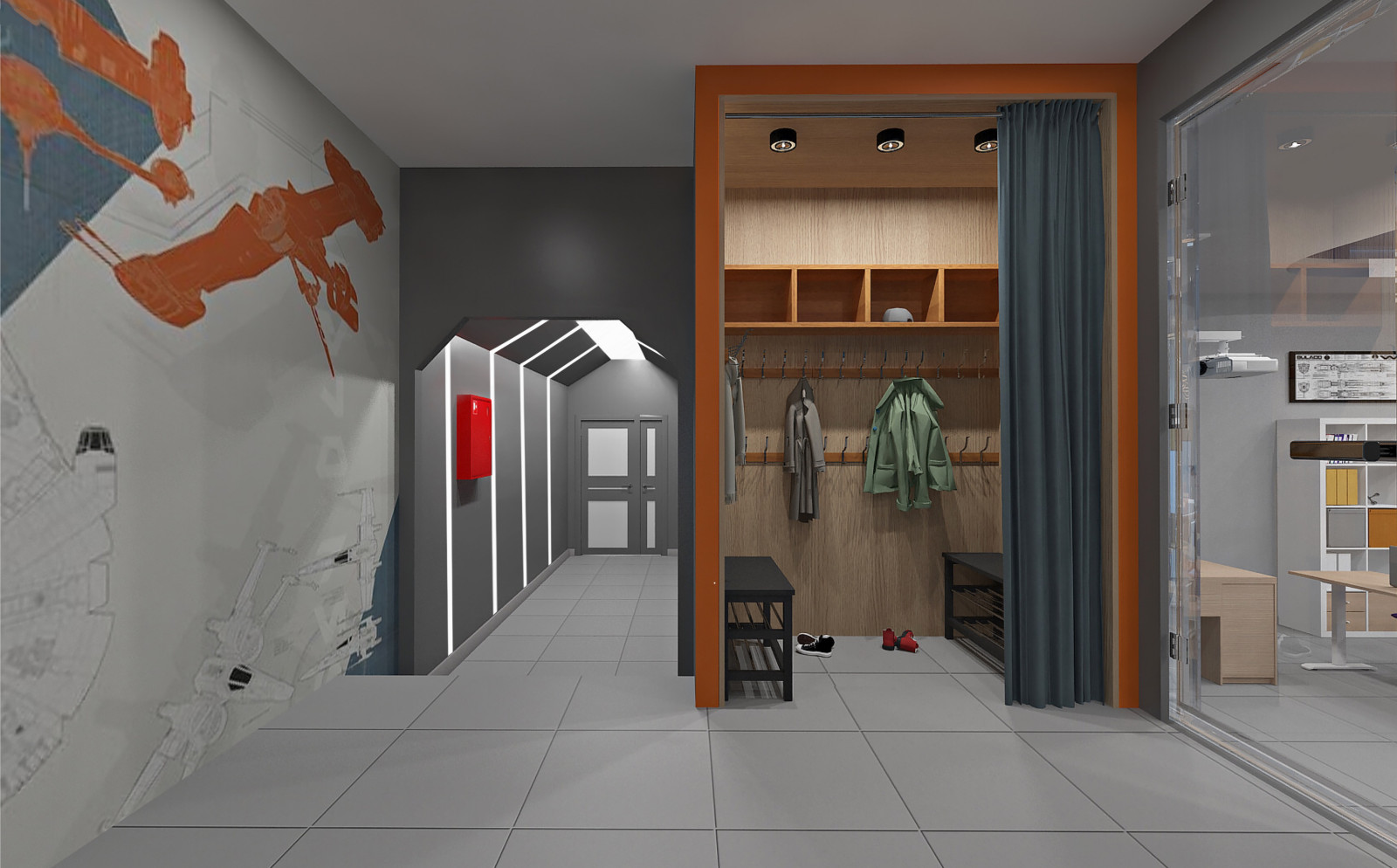 Коридор. Зона гардероба