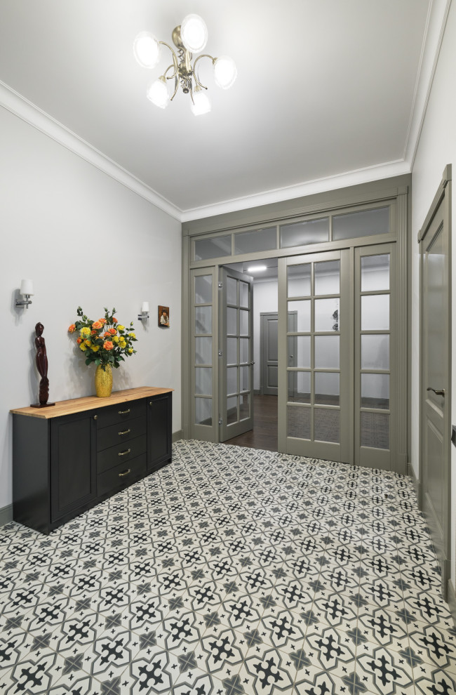 Кантри Ral 7030 в интерьере дома