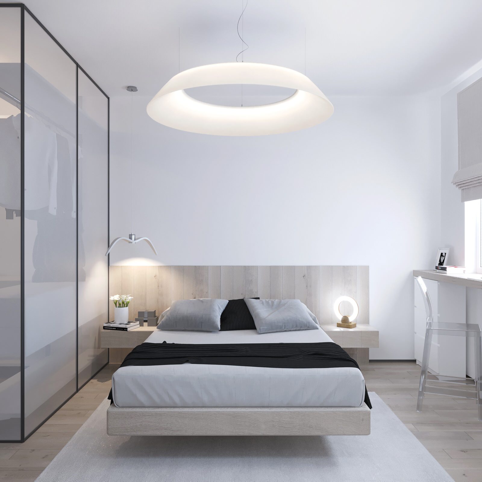 Тонкий минимализм, спальня хозяйки