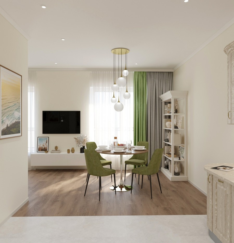 Дизайн двухкомнатной квартиры в светлых тонах