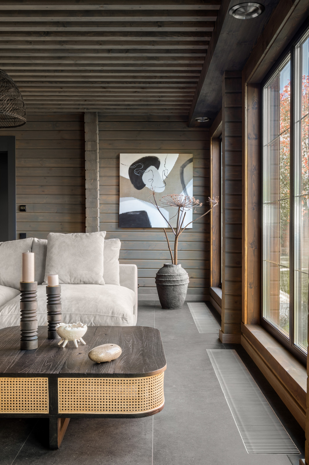 Банный дом 66 м² в темных тонах