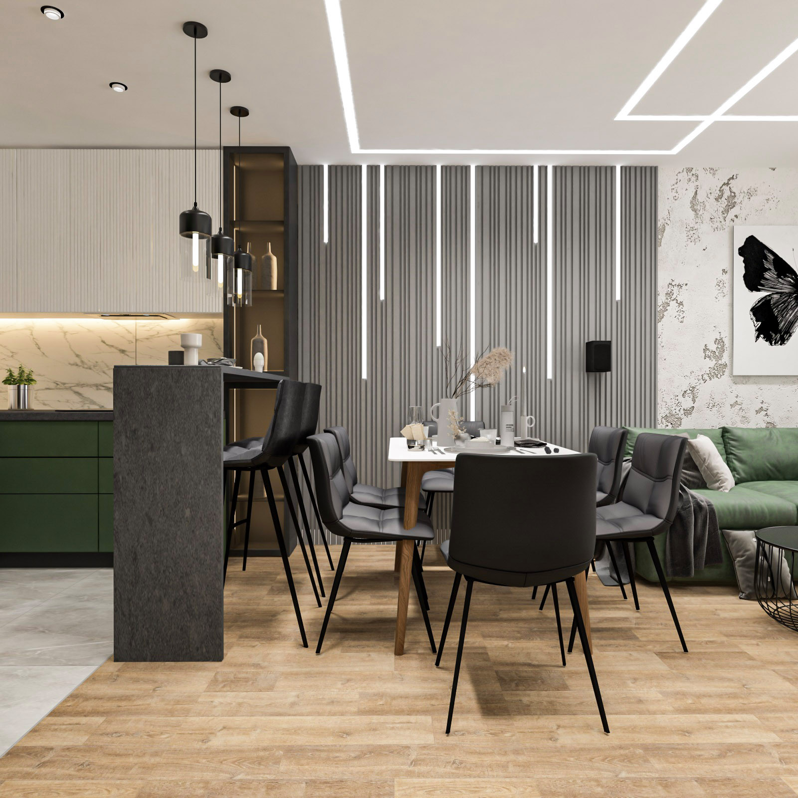 Дизайн-проект квартиры. 2022. Площадь 77,8 м.кв.