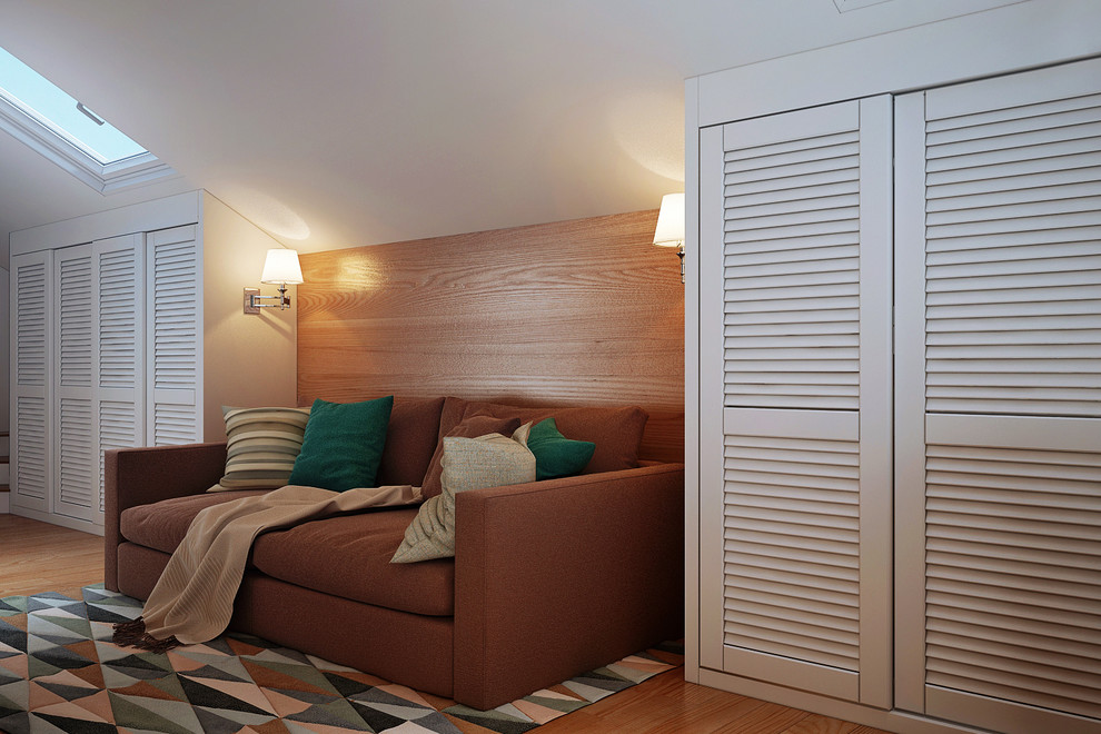 Светлый мансардный интерьер.Салтыковка