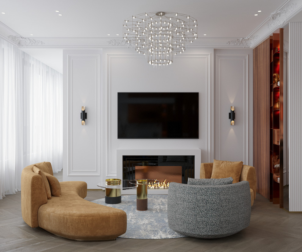 Проект Copper House - ЖК Серебряный парк (Кухня-гостиная)