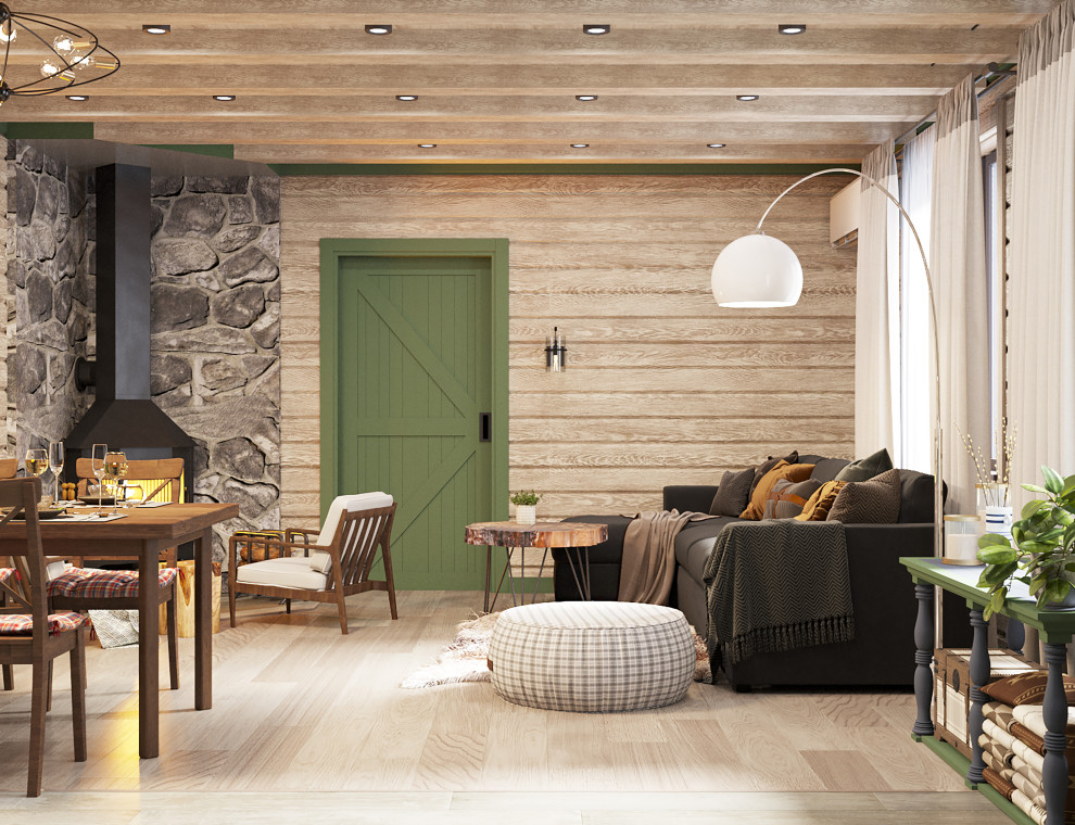 Брусовый дом выходного дня в Кантри стиле