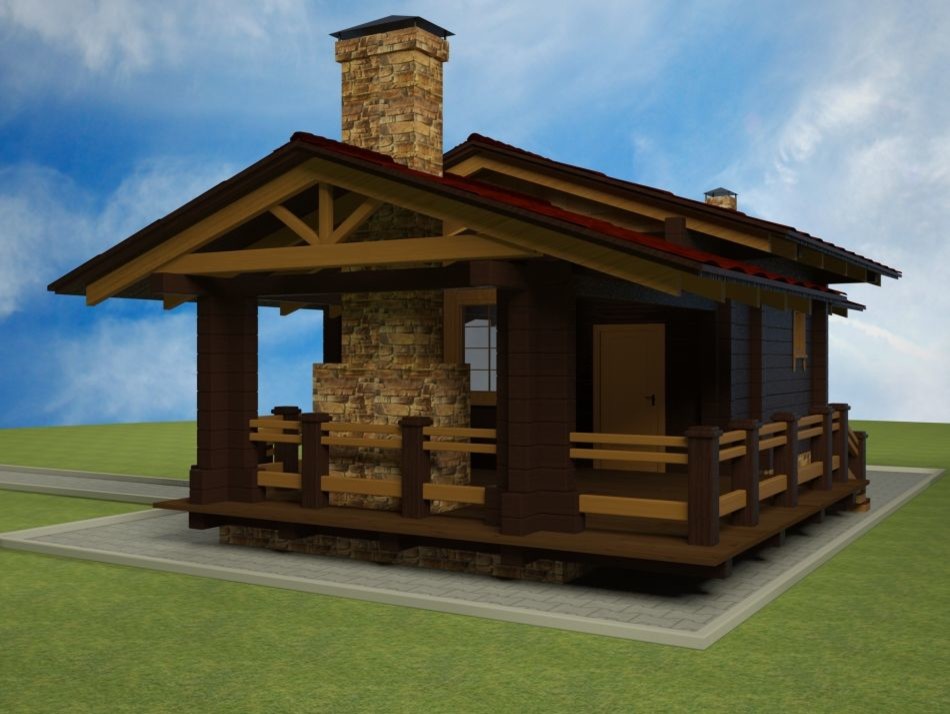 Обложка проекта: Баня с верандой