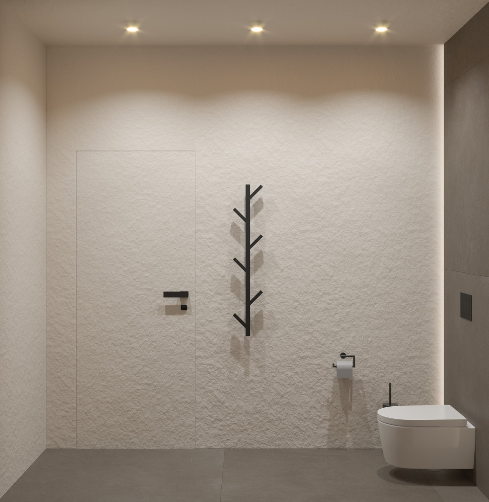 Санузел в стиле джапанди из дизайн-проекта в ЖК Hill8, Москва