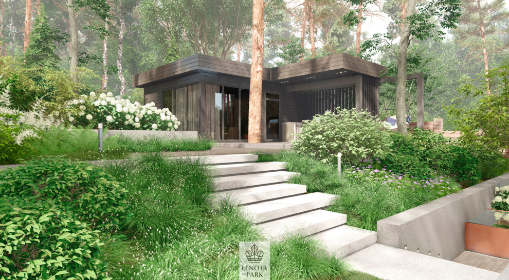 Сад на склоне в КП Подмосковные просторы