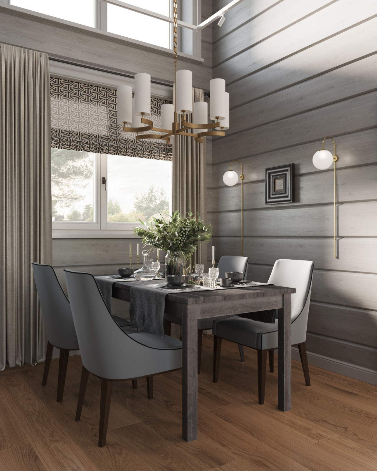 Загородный дом из клееного бруса.