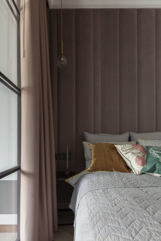 Мягкие стеновые панели в спальне