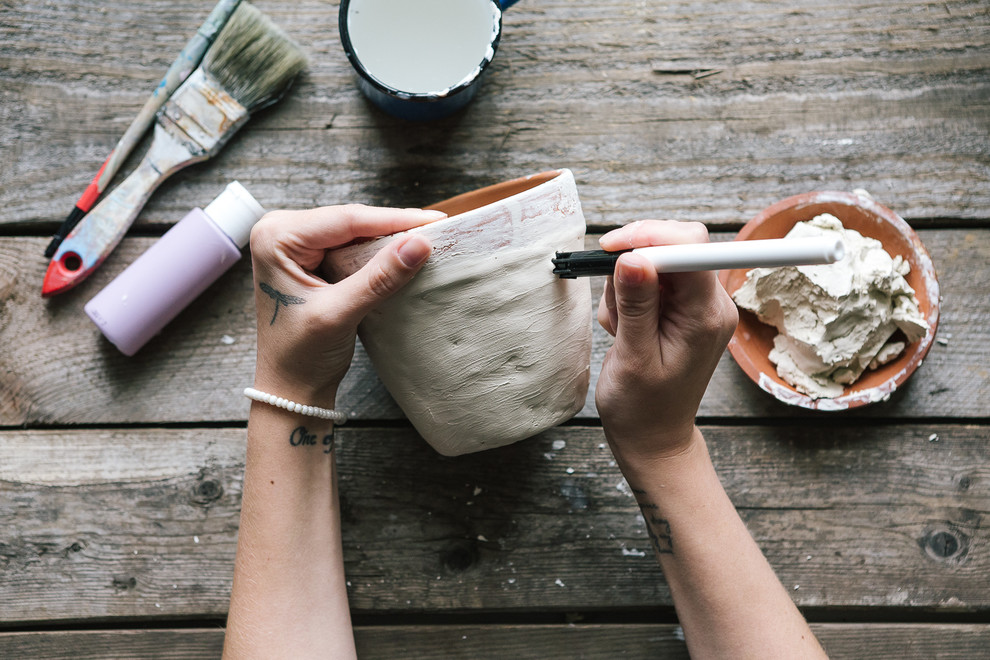 DIY: Горшки из глины с неожиданным декором