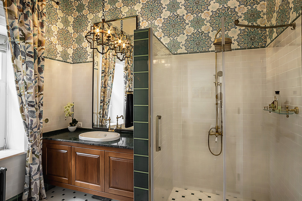 Ванная хозяев "Деревенский шик с историей"