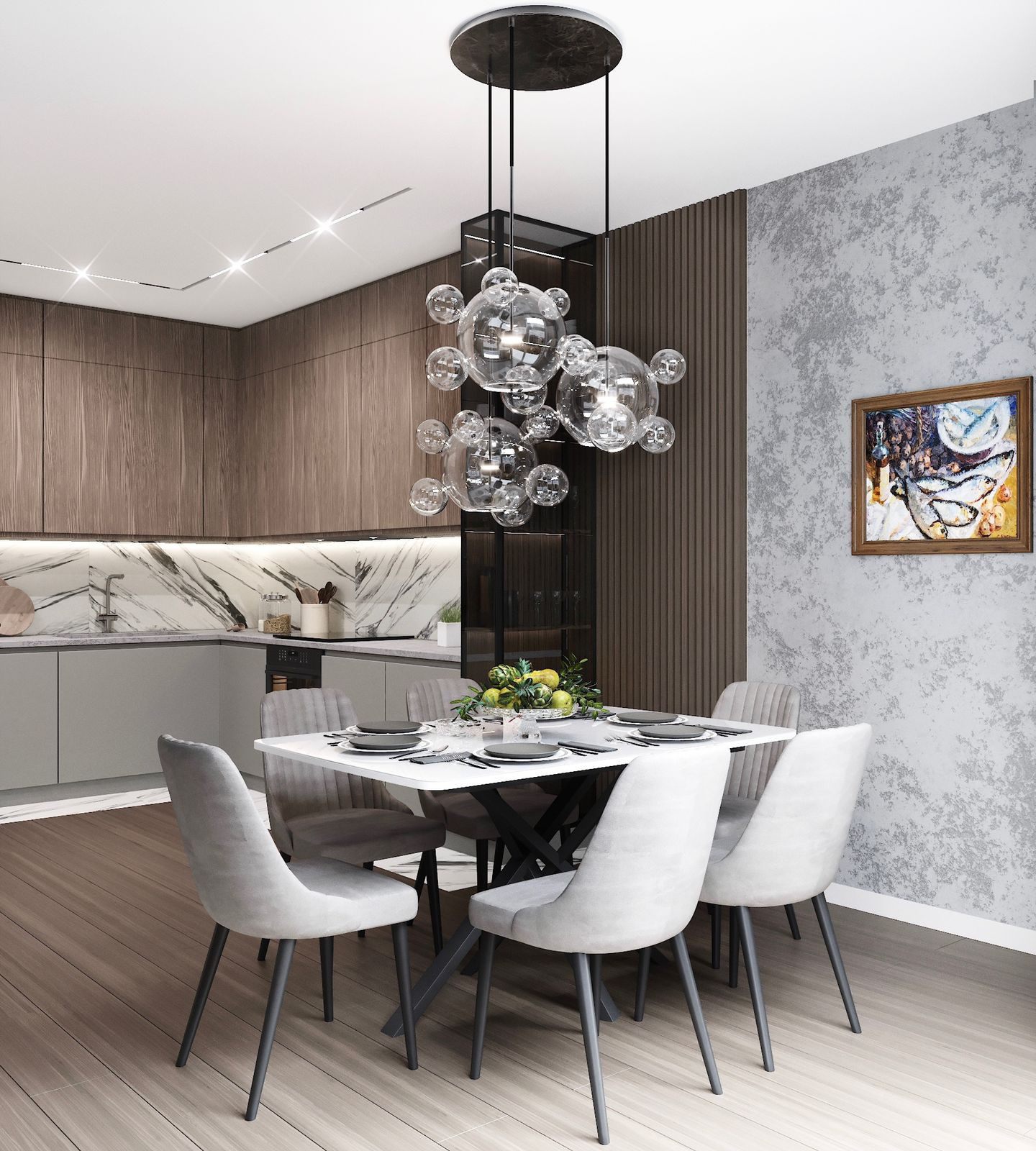 "Магия серого". Квартира 58 кв.м в ЖК "VITALITY", Москва