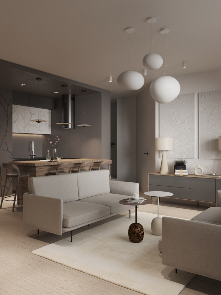 Гостиная в трехкомнатной квартире в Москве, м. Войковская