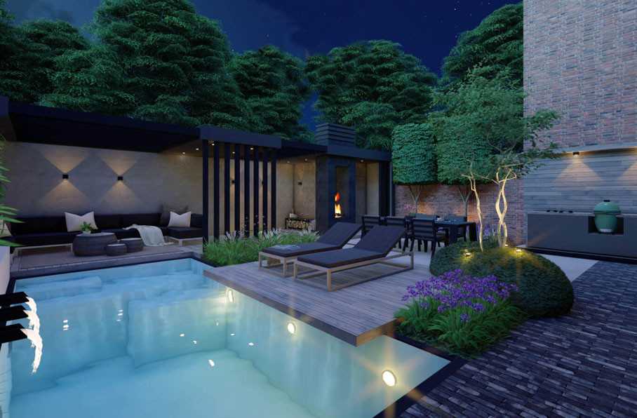 Проект небольшого сада со спа-зоной