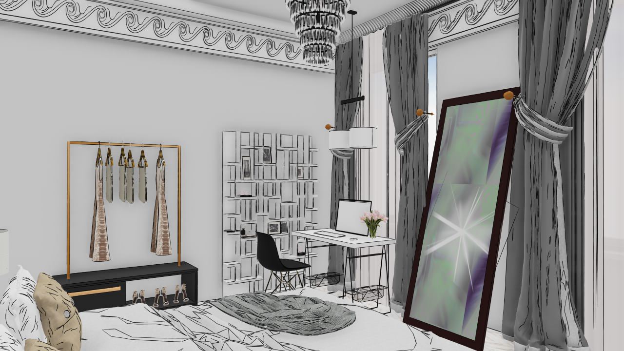 Обложка проекта: Спальня скетчи