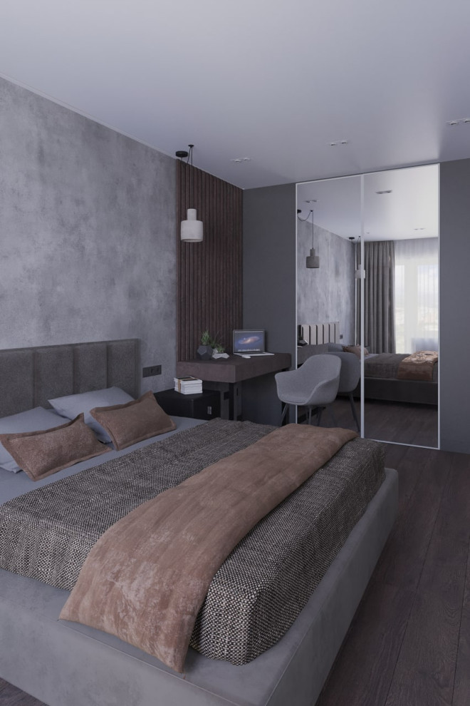 Обложка проекта: Спальня с рабочей зоной для фрилансера  S - 15 м2