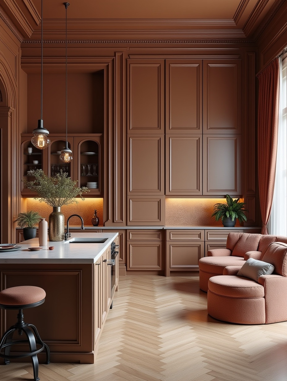 Кухня гостиная в классическом стиле