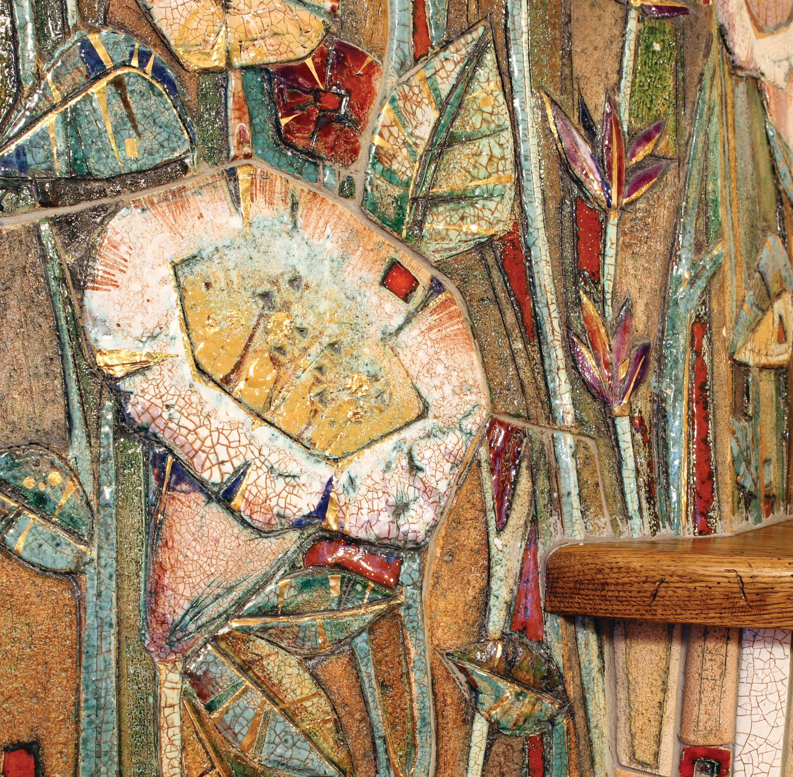 Отделка камина «Цветочная поляна»