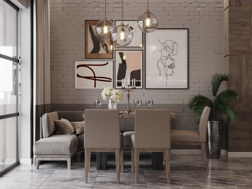 Кухня в современном стиле (15,3 кв.м)