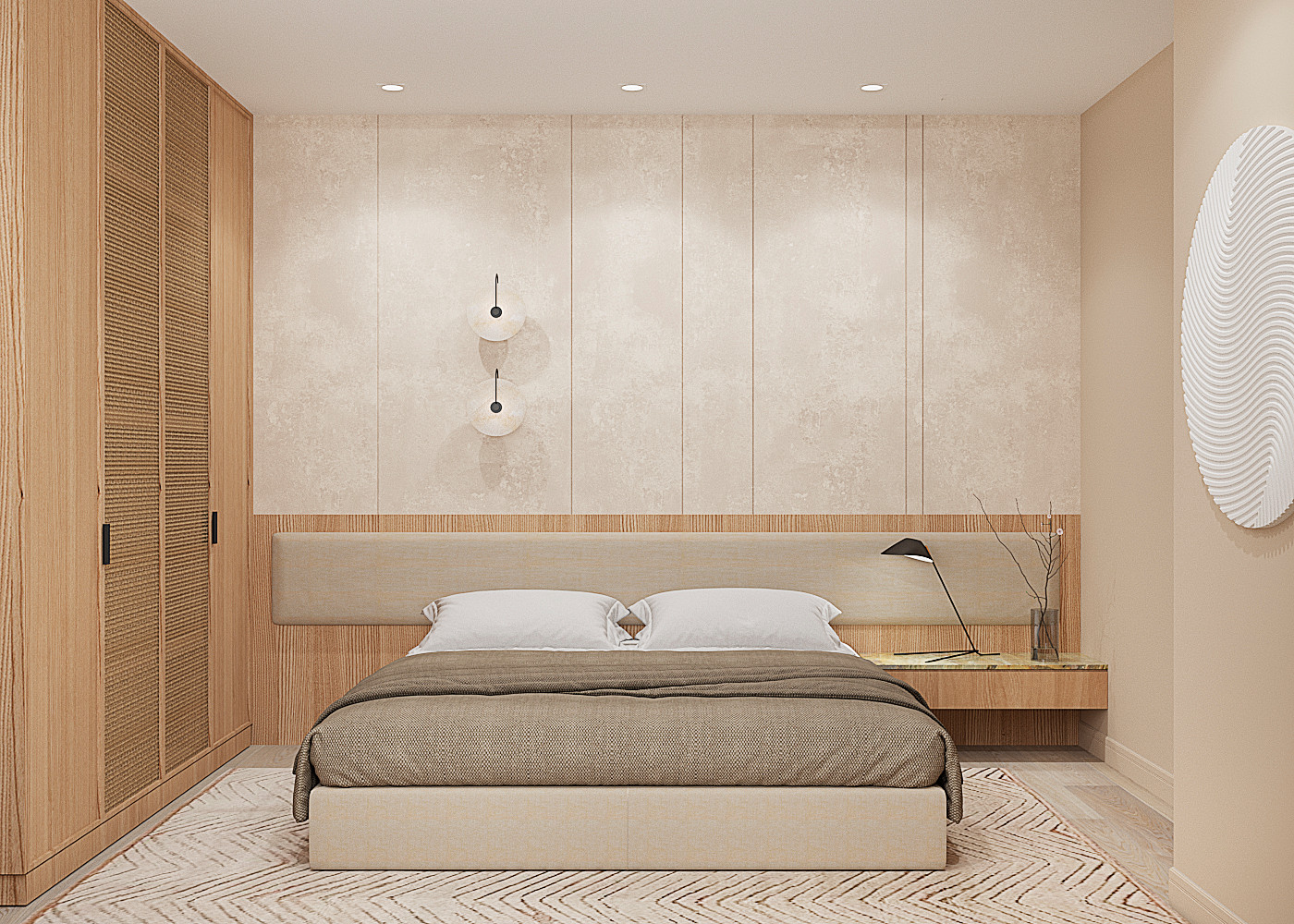 Обложка проекта: Спальня в проекте небольшой квартиры для молодого человека