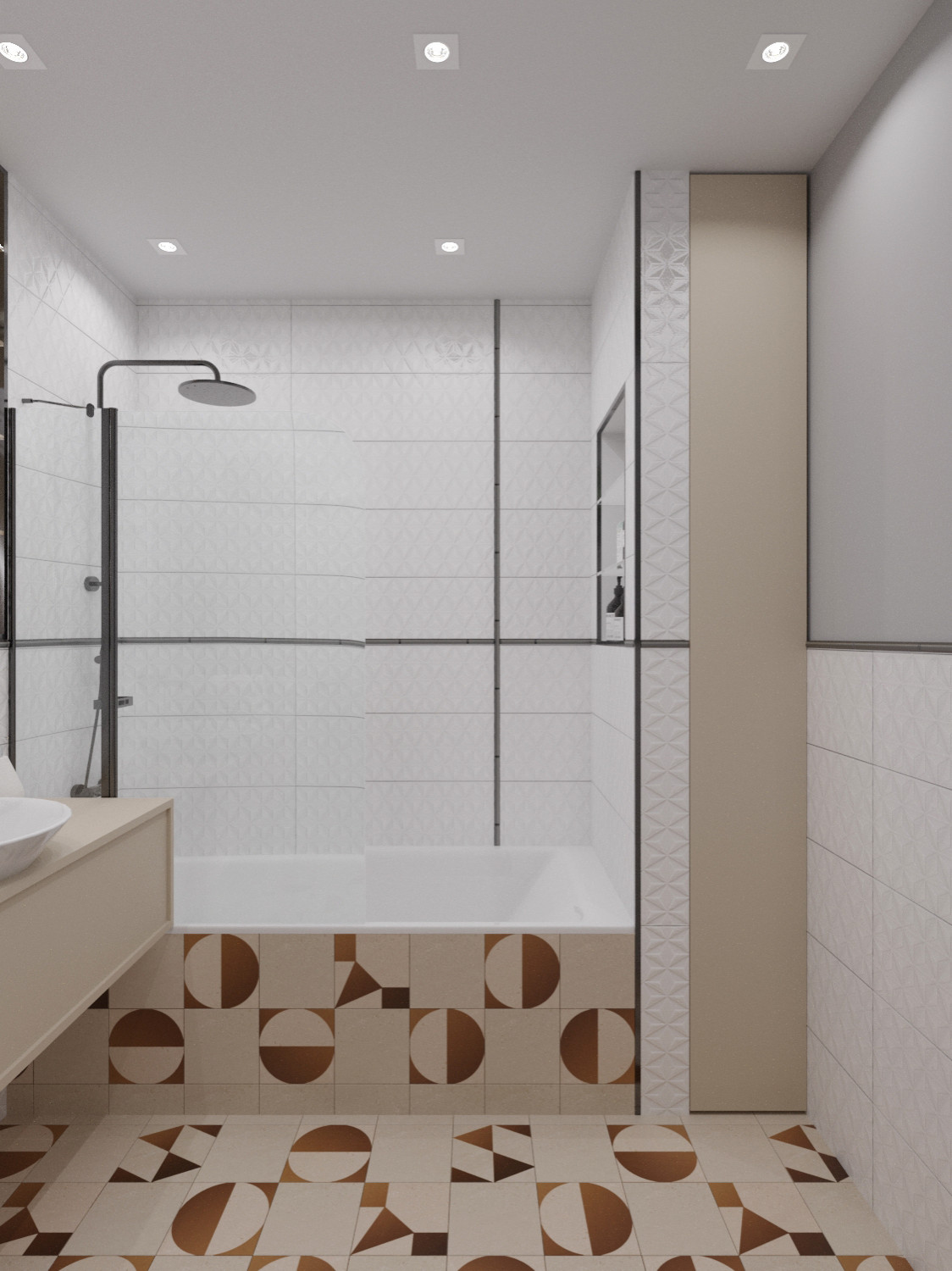 Дизайн раздельного санузла в квартире 70м2, г. Нефтеюганск