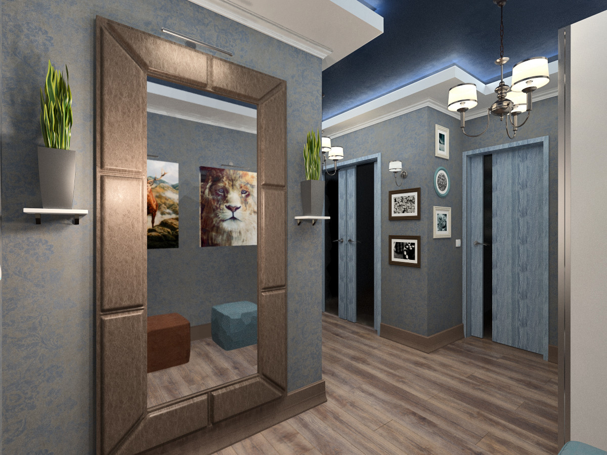 Дизайн интерьера однокомнатной квартиры.Современная класиика