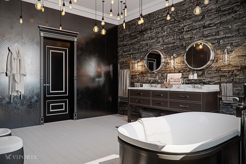 Обложка проекта: Дверь из массива бука в интерьере "Современная классика"