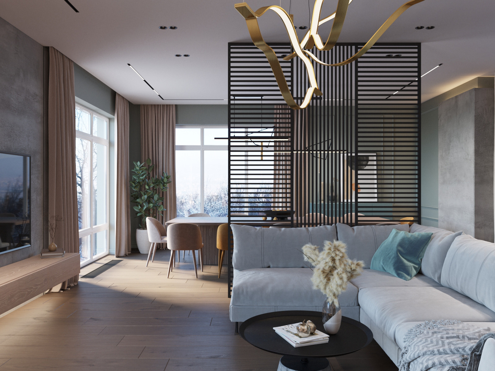 Обложка проекта: Гостиная коттеджа в г. Березовский. Проект выполнен совместно со студией HOLST