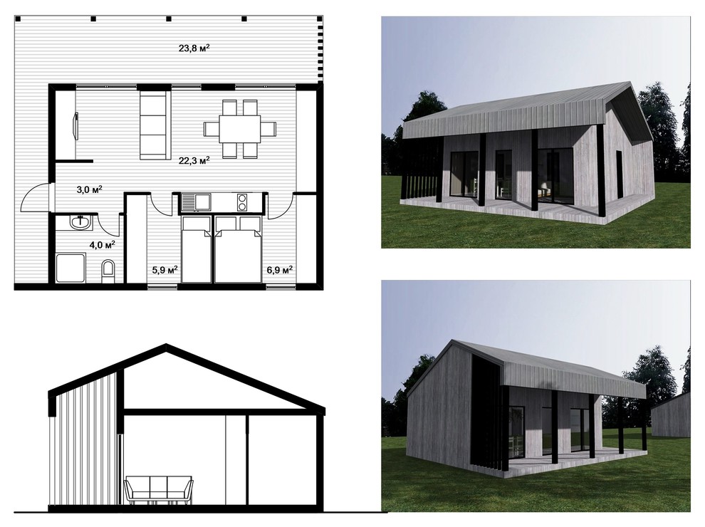 концепция модульного дома-бани