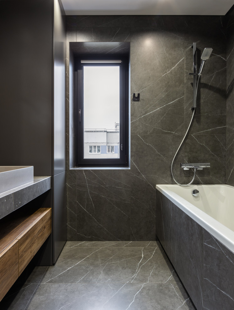 Минималистичная кухня-гостиная